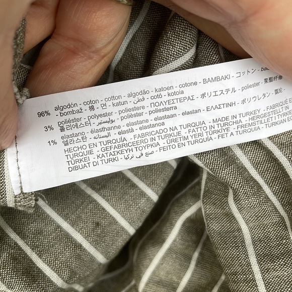 Zara striped tan and white cotton midi dress NWT - Picture 7 of 10